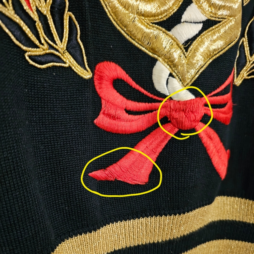 Vintage Escada Margaretha Ley Nautical Anchor Holiday Sweater Size 40 M/L - Picture 7 of 9